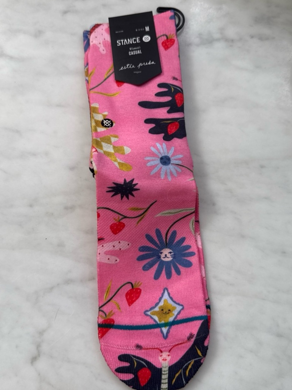 Stance Pink Floral & Strawberry Crew Socks